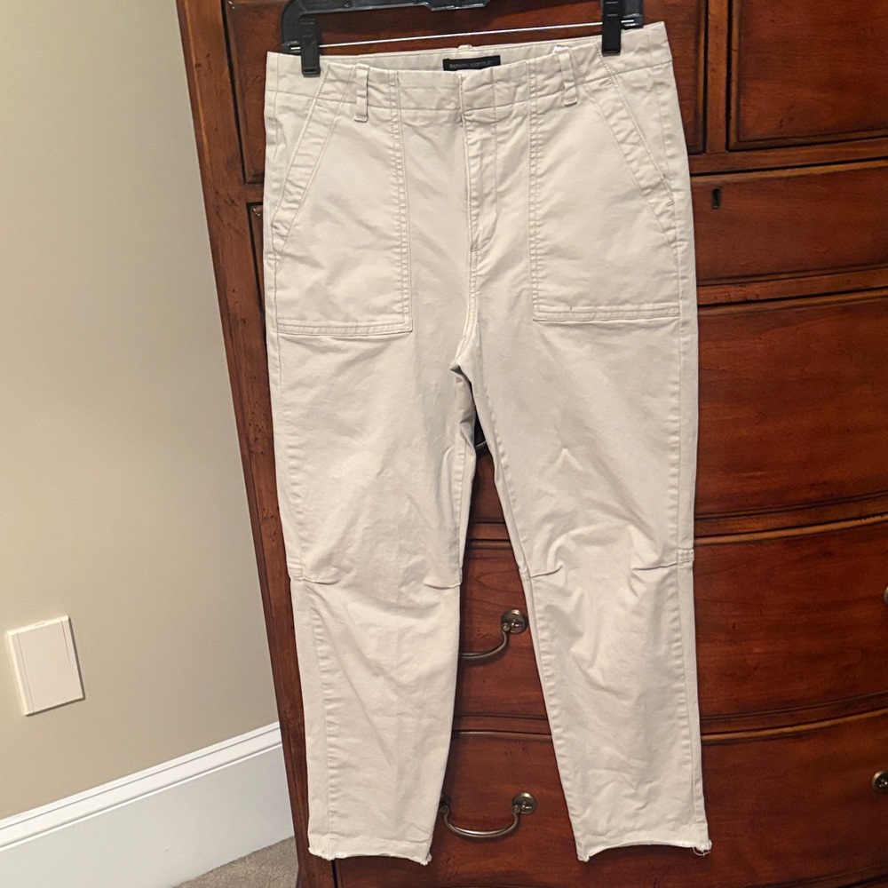 Banana Republic Factory Light Beige Cropped Utility Pants